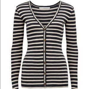 Merino wool striped cardigan